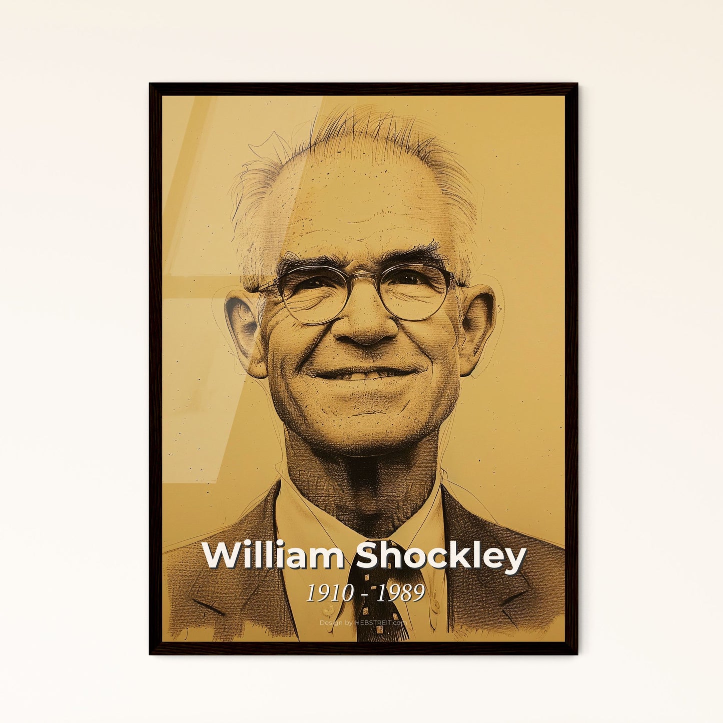 William Shockley: Celebrated Physicist – A Contemporary Tribute in Elegant Hues and Dynamic Lines, Perfect for Home Décor