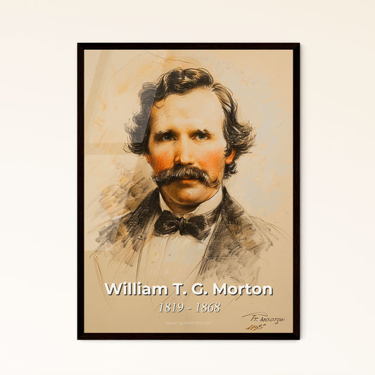 Elegant Portrait of William T. G. Morton: A Dynamic Tribute to Anesthesia's Pioneer – Unique Art for Modern Home Décor