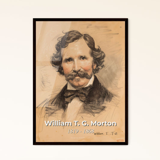 Elegant Portrait of William T. G. Morton: Pioneering Anesthesia in Contemporary Art – A Stunning Print for Unique Home Decor