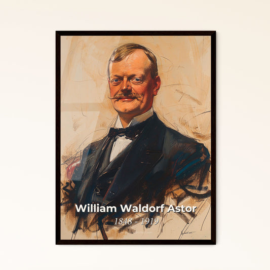 Elegant Portrait of William Waldorf Astor: Exquisite Contemporary Art Print for Luxe Home Decor - Framed or Aluminum Options