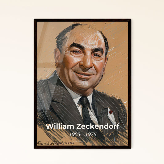 Elegant Portrait of William Zeckendorf: Iconic NYC Developer - Contemporary Art Print to Enrich Your Home or Gift with Style