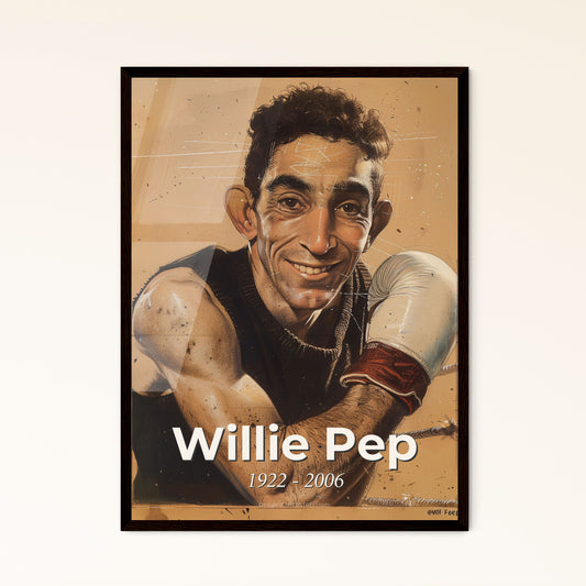 Willie Pep: Iconic Featherweight Champion - Contemporary Art Print Celebrating Defensive Mastery & Agility in Dynamic Elegance