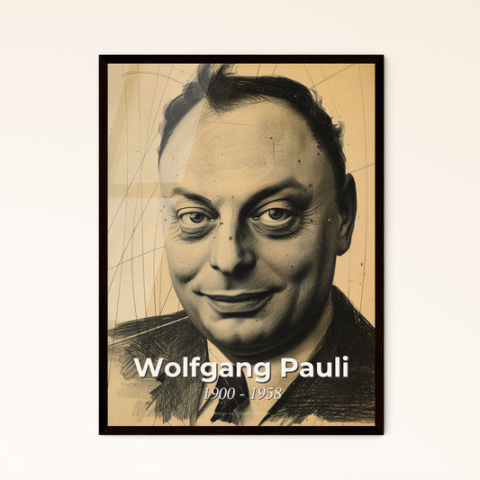 Dynamic Portrait of Wolfgang Pauli: Celebrating Physics' Pioneer with Contemporary Art – Ideal for Unique Home Décor & Gifts