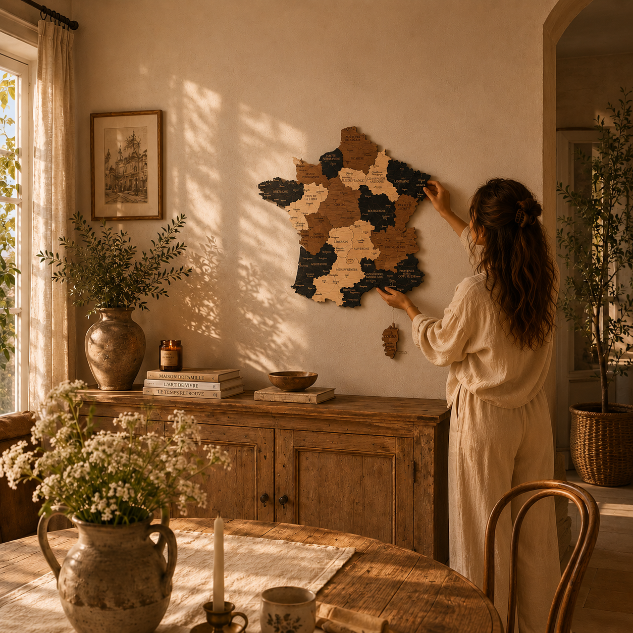 Luxury Wooden France Map – Handmade Wall Decor & Gift Idea