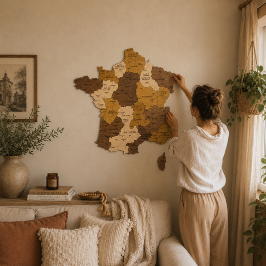 Luxury Wooden France Map – Handmade Wall Decor & Gift Idea