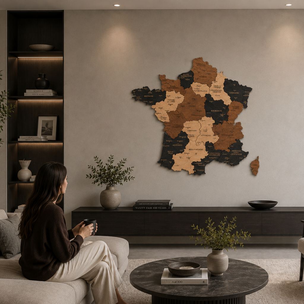 Luxury Wooden France Map – Handmade Wall Decor & Gift Idea