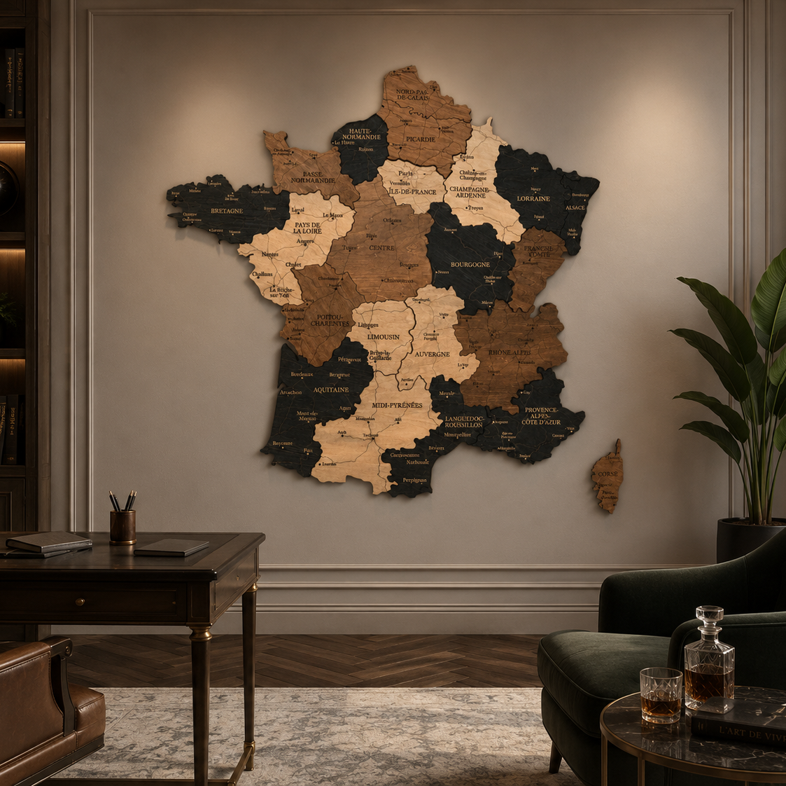 Luxury Wooden France Map – Handmade Wall Decor & Gift Idea