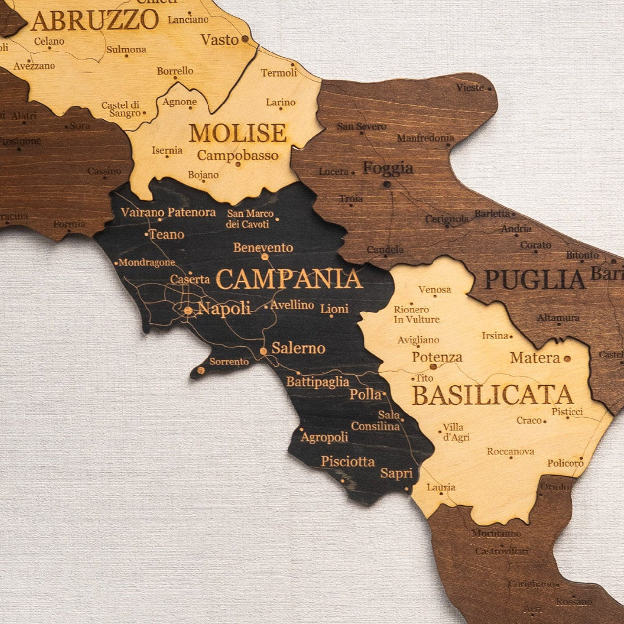 Rustic Wood Map of Italy – Artistic Wall Art for Modern Interiors