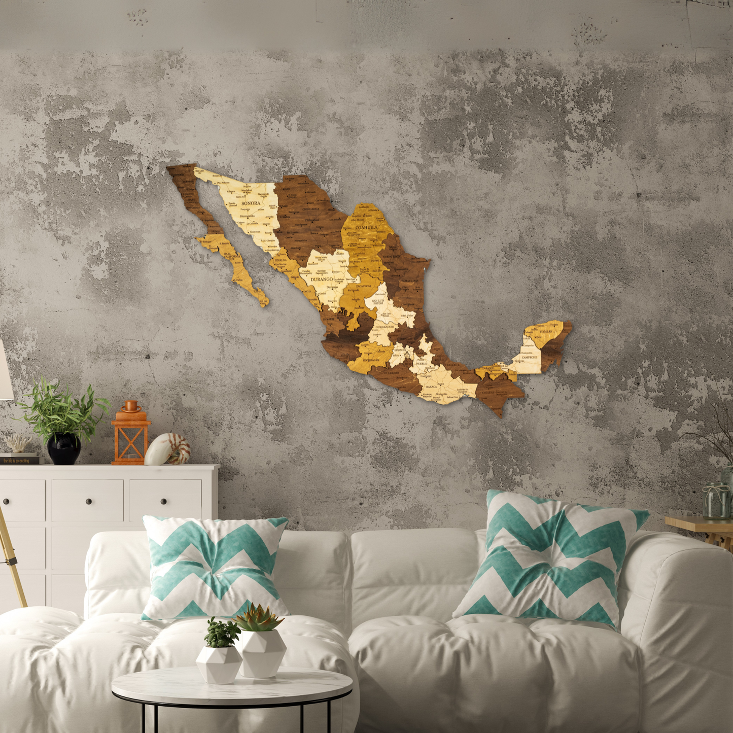 Wooden Mexico Wall Map – Stylish Handmade Decor for Home or Business