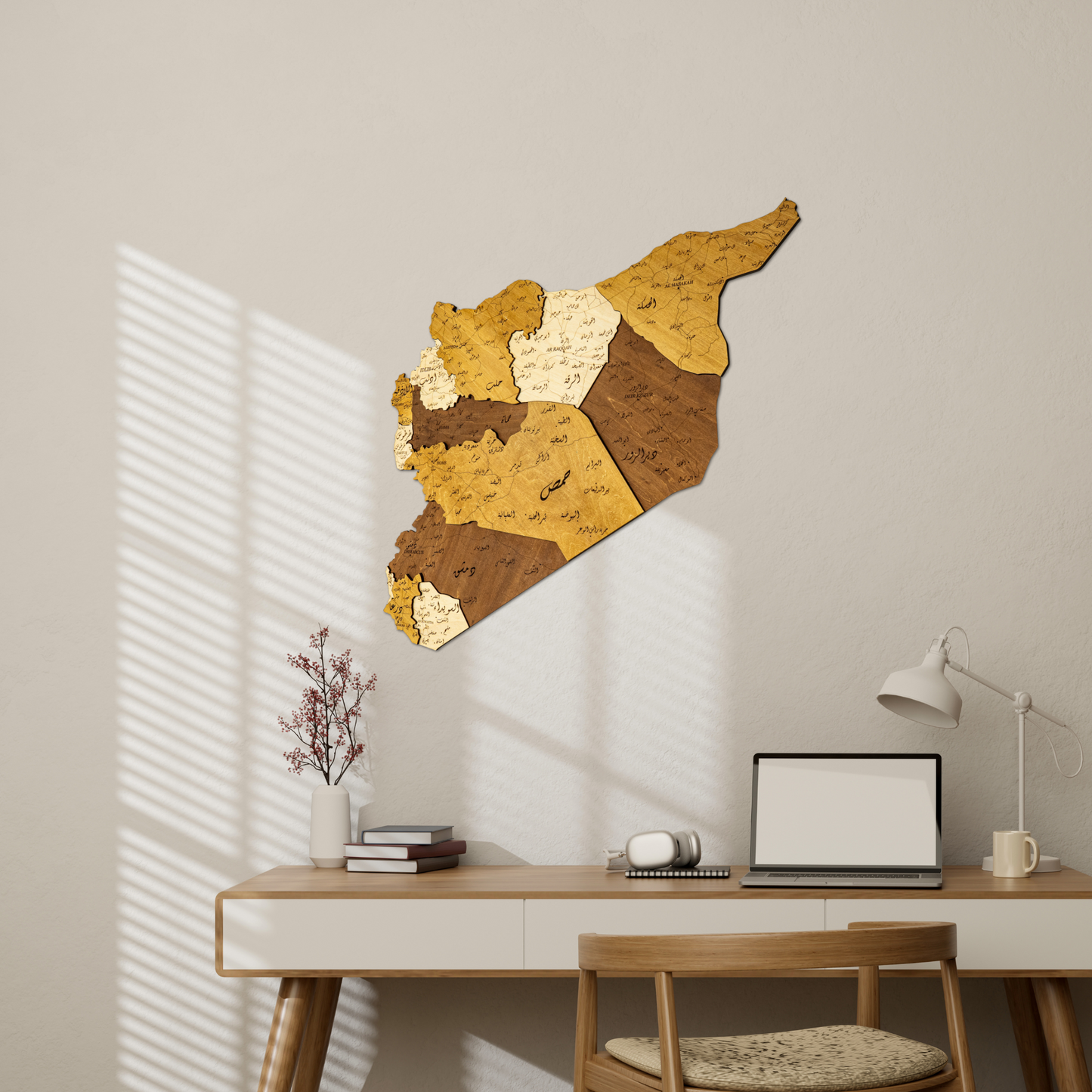 Wooden Map of Syria – Unique Wall Art for Home & Office