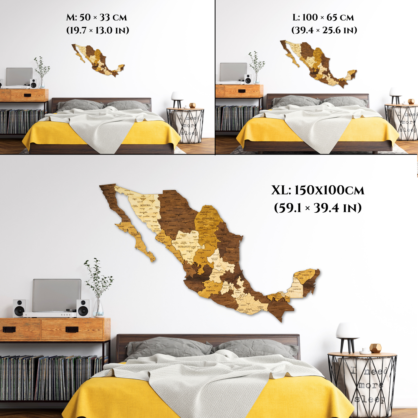 Wooden Mexico Wall Map – Stylish Handmade Decor for Home or Business