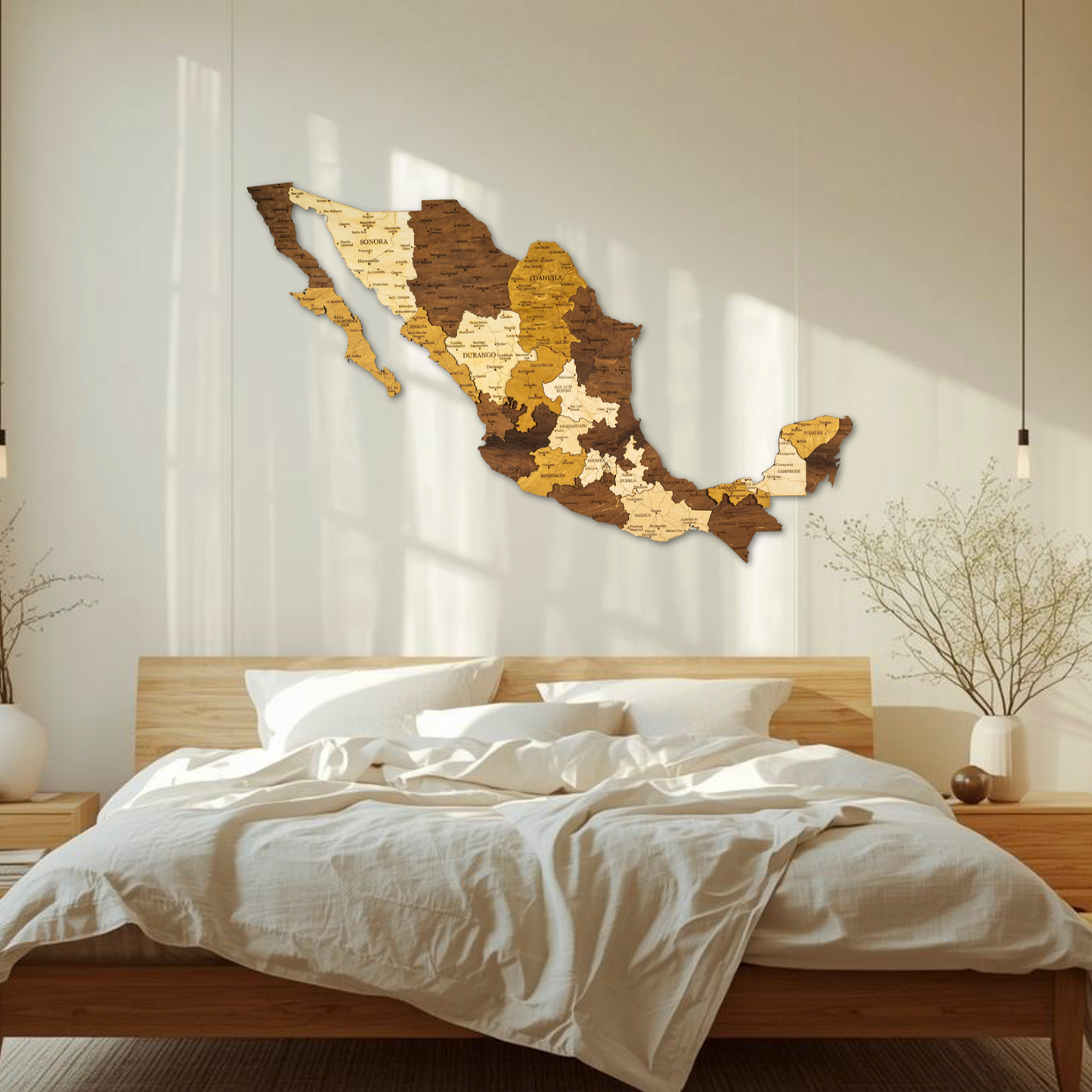 Wooden Mexico Wall Map – Stylish Handmade Decor for Home or Business