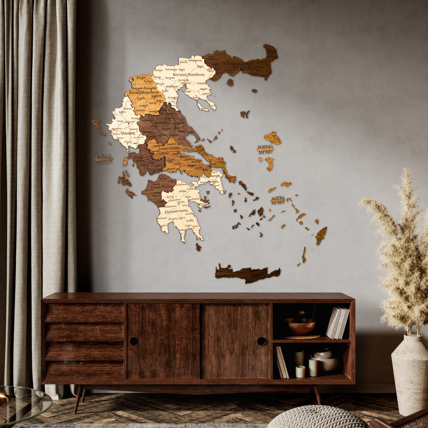 Rustic Wood Map of Greece – Artistic Wall Art for Travelers & Collectors”