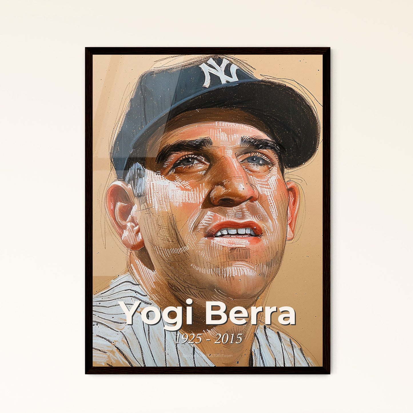 Yogi Berra: A Whimsical Tribute to the Baseball Legend - Colorful Contemporary Art Print for Home Decor & Gifting