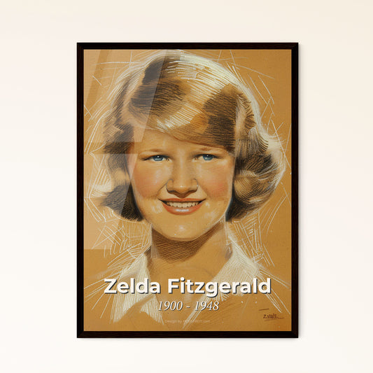 Zelda Fitzgerald: Vibrant Essence of a Literary Muse - Contemporary Art Print, Perfect for Gift or Chic Home Décor