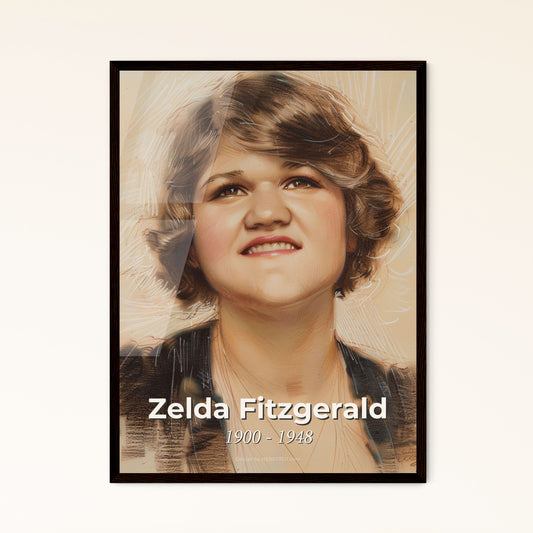 Zelda Fitzgerald: Vibrant Portrait of an Iconic Novelist – Contemporary Art Print for Unique Home Decor & Thoughtful Gifts