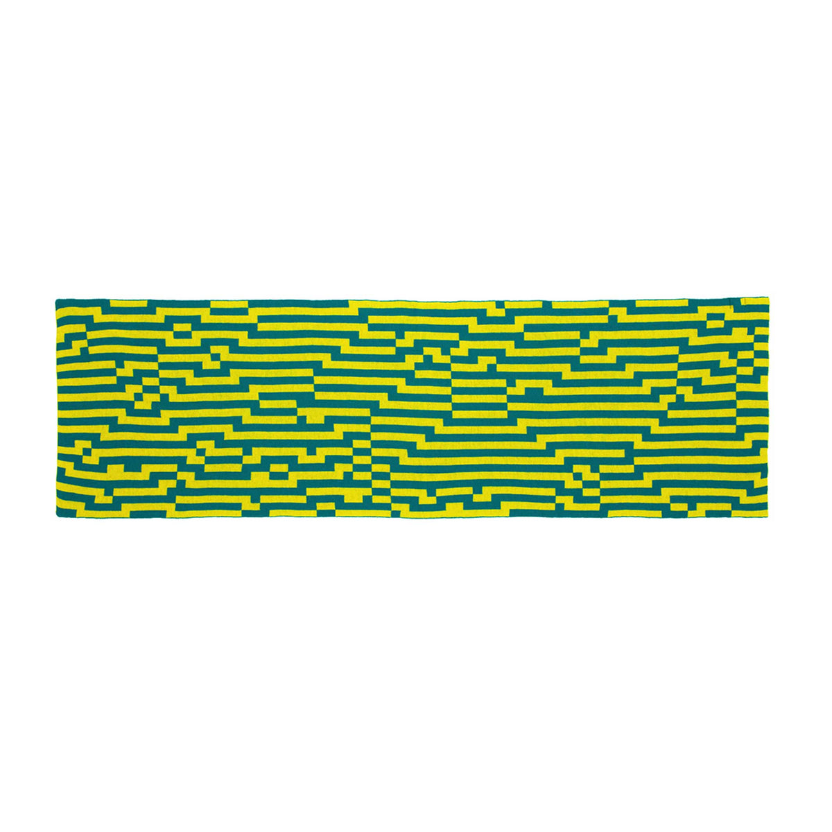 BITMAP ZOOM IN 2 | Yellow & Green SCARF-STOLE | 194x64 cm | 100% Merino Wool | Cristian Zuzunaga