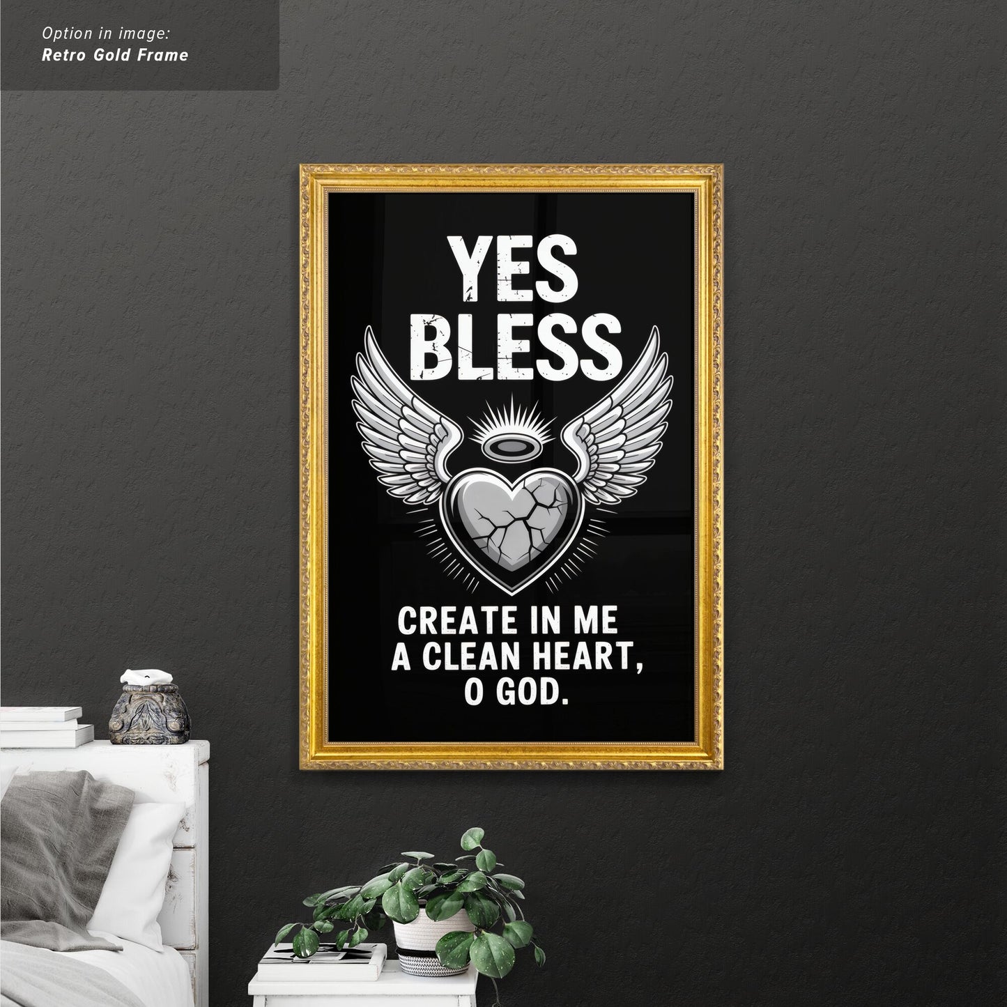 Heart with Wings and Religious Text