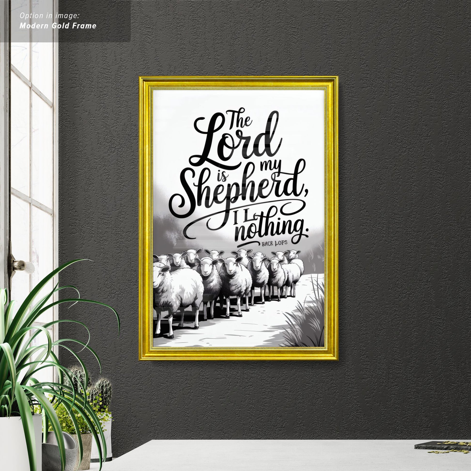 Text illustration featuring sheep and a biblical quote.