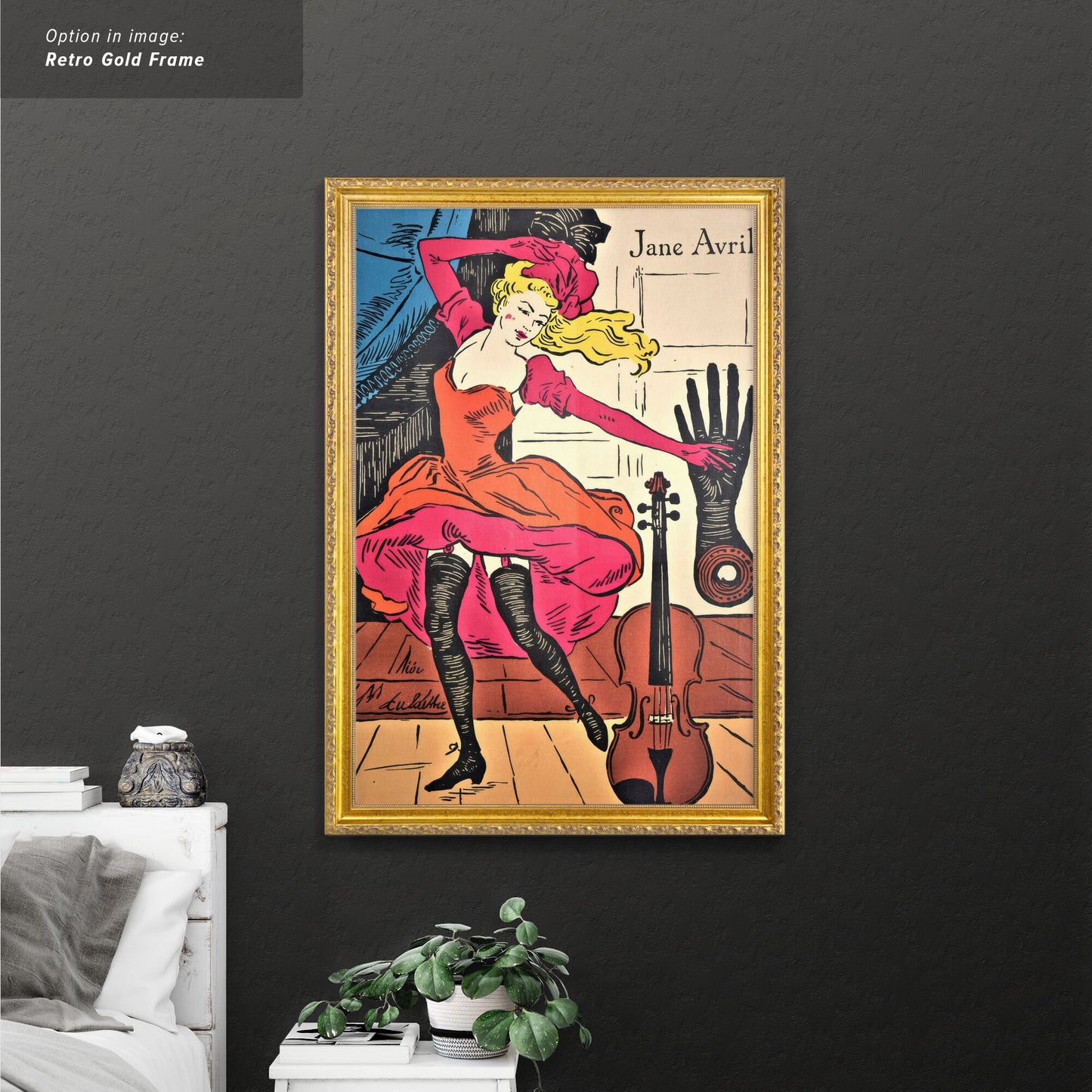 Jane Avril - Vibrant Dancer with Violin