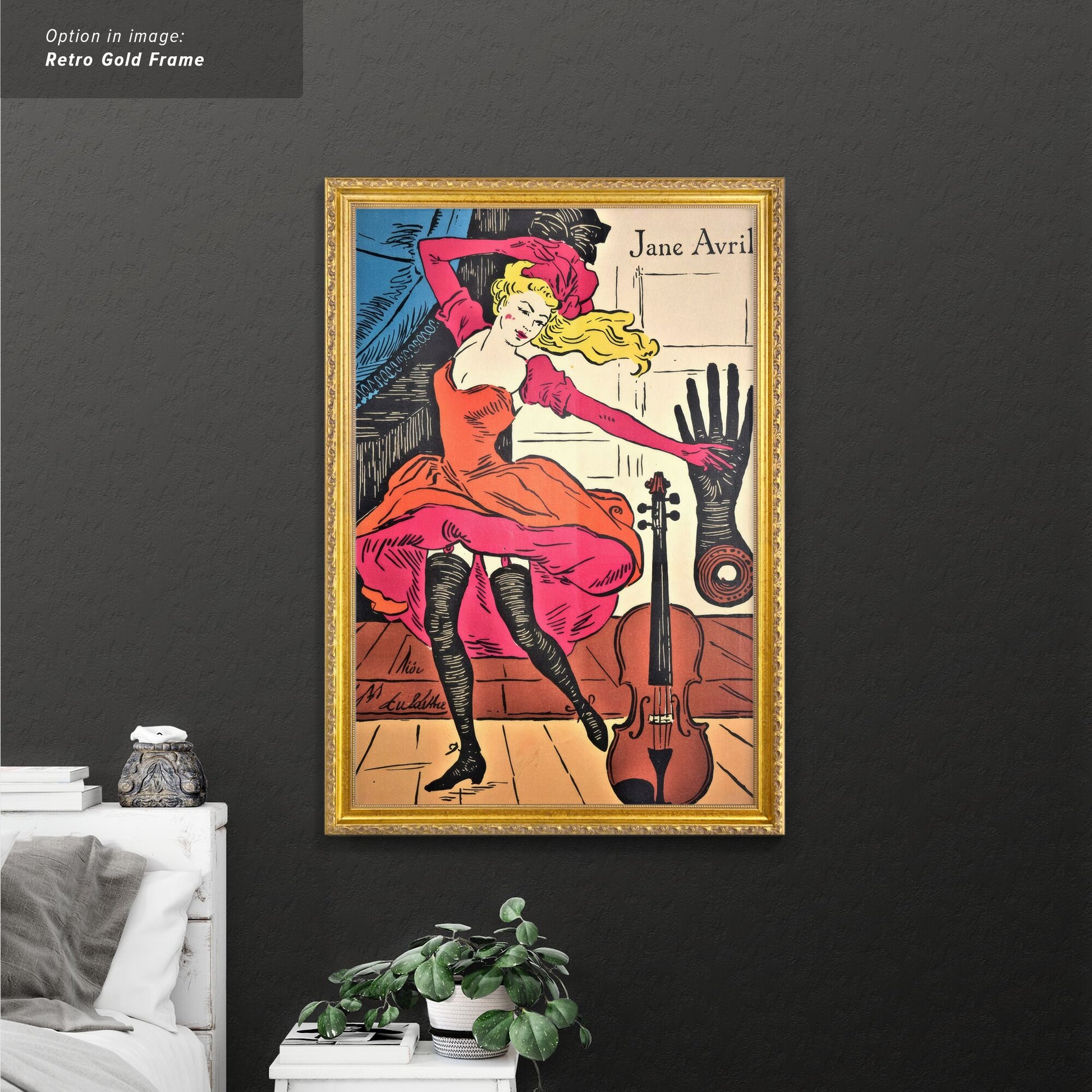 Jane Avril - Vibrant Dancer with Violin