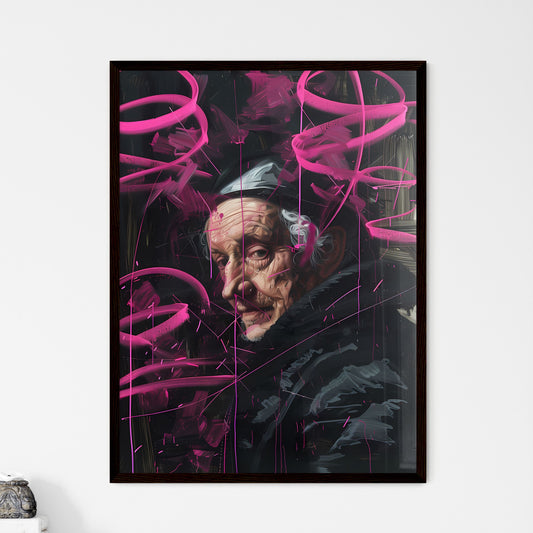 Baroque Portrait Graffiti Tagging Dark Acade - Framed Art Print