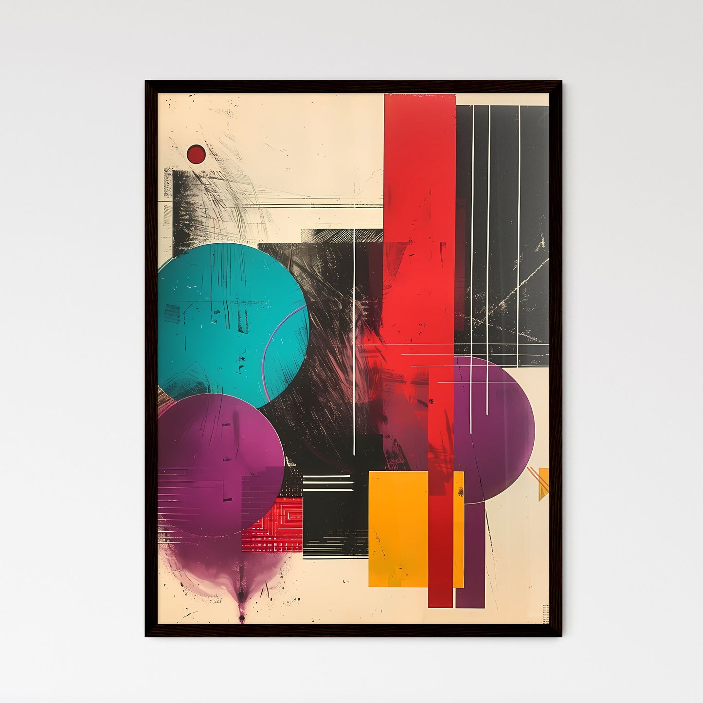 Geometric Bauhaus 1919 Design Artwork Abstra - Framed Art Print