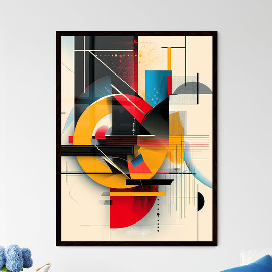 Colorful Bauhaus-inspired abstract art poste - Framed Art Print