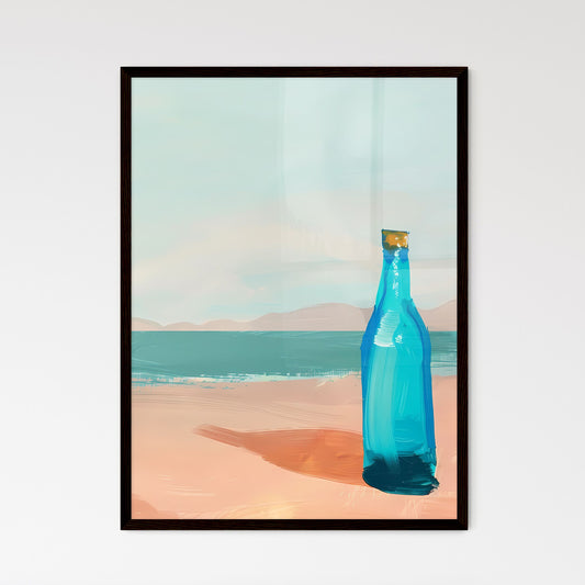 Blue Abstract Painting Blue Bottle Japanese  - Framed Art Print