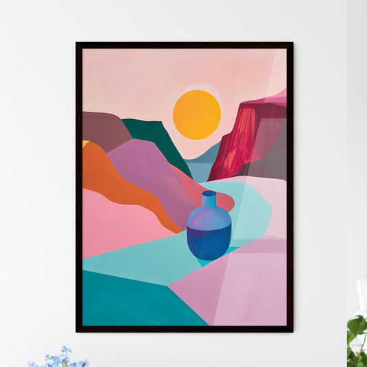 Vibrant Animated Abstract Landscape Painting - Framed Art Print