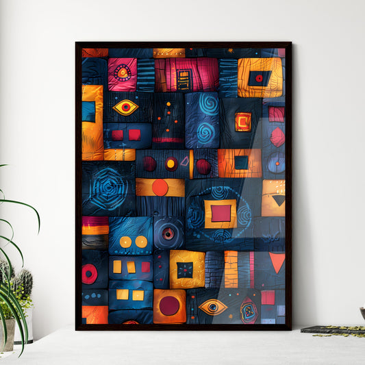 Bohemian Seamless Pattern Digital Paper with - Framed Art Print