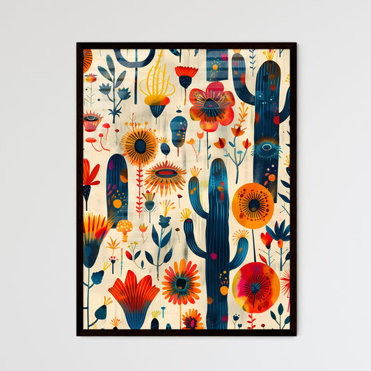 Vibrant Bohemian Seamless Digital Paper with - Framed Art Print