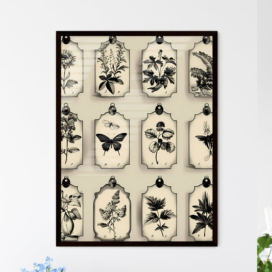 Intricate Black and White Halloween Tags Collection with Cream Backgrounds for Easy Printing or Cutout Wall Art