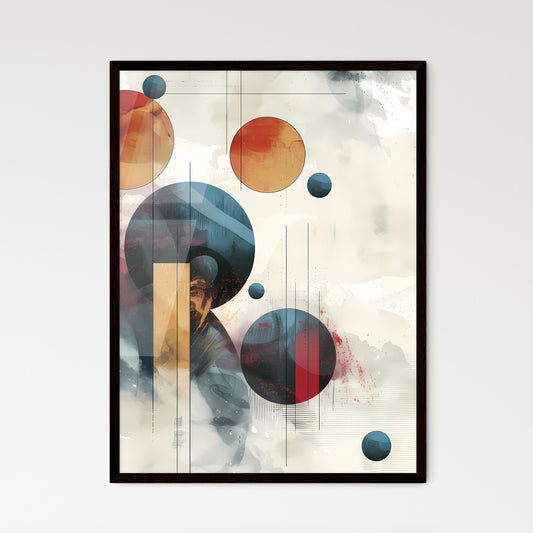 Vibrant abstract painting with circular and square elements, flowing lines, and muted colors, showcasing minimalism and artistic expression Default Title