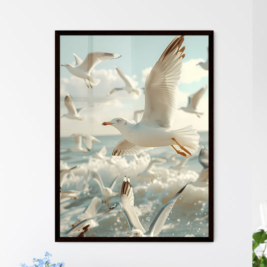 Painting of a Group of Seagul Wall Art