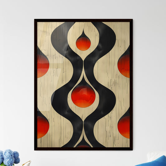 Vibrant retro art pattern: Organic shapes in black and red Wall Art