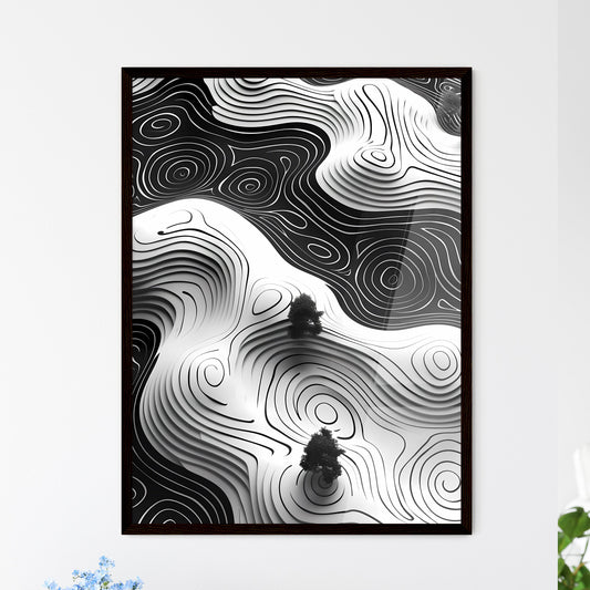 Retro Organic Shapes Black Wh Wall Art