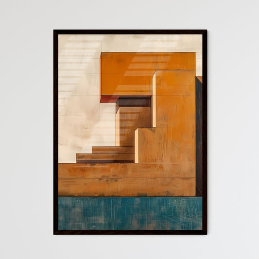 Minimalist Golden Ratio Staircase Artwork | Gradient Abstract Painting | Geometric Modern Home Decor Framed Art