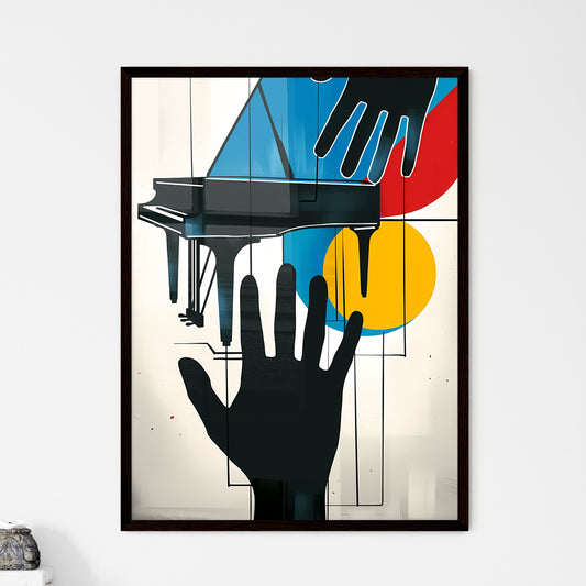 Vibrant Moderncore Indiecore Painting of a Hand on a Piano in the 1960s Default Title