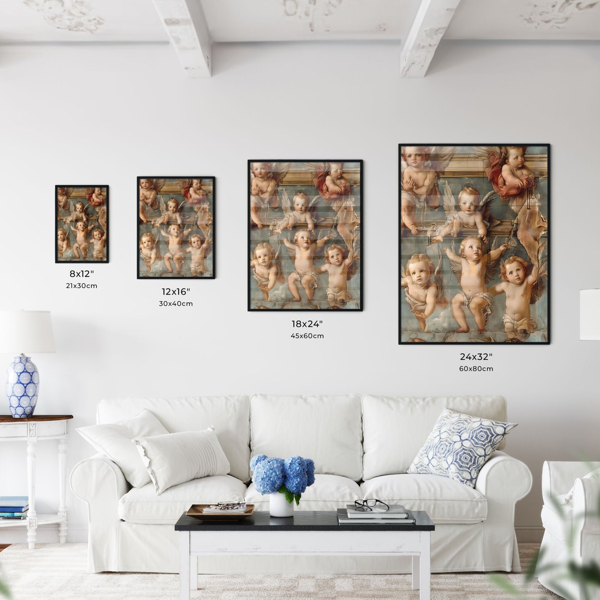 Golden Fresco of Cupids from the San Francisco Renaissance in Vibrant Classical Figurative Realism Default Title