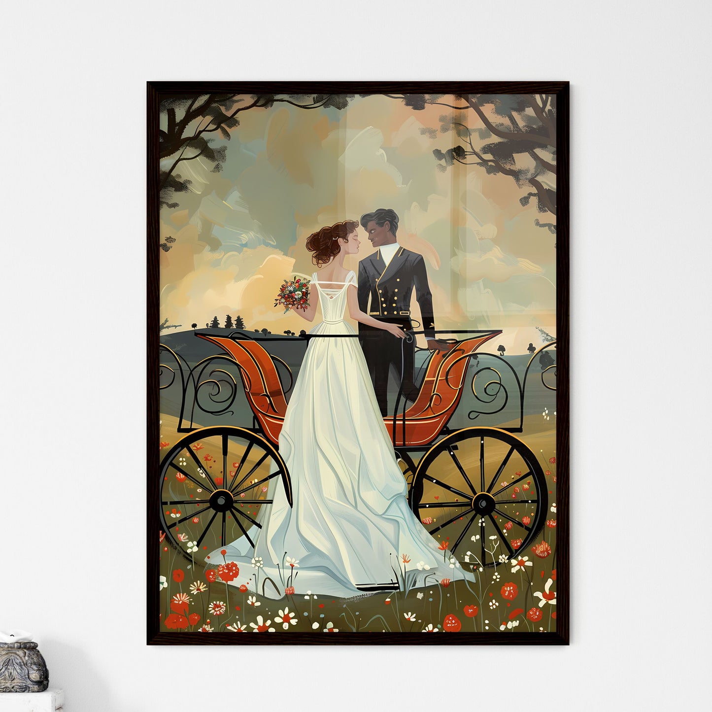 Luxurious Carriage with Gold Accents - Framed Art Print
