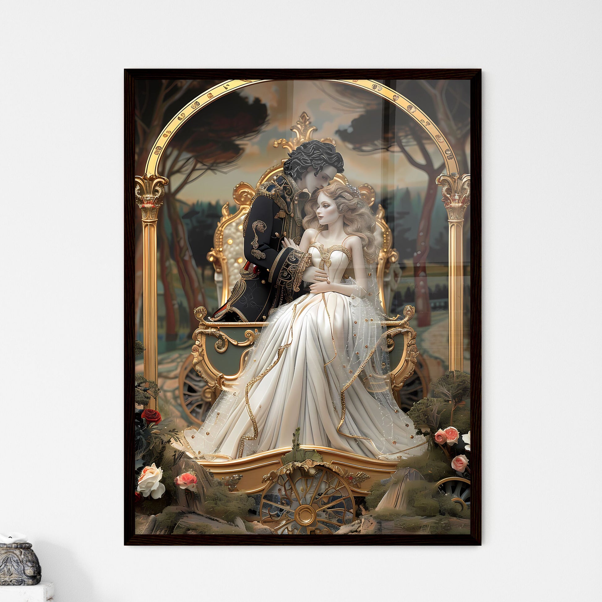 Luxurious Carriage with Gold Accents - Framed Art Print