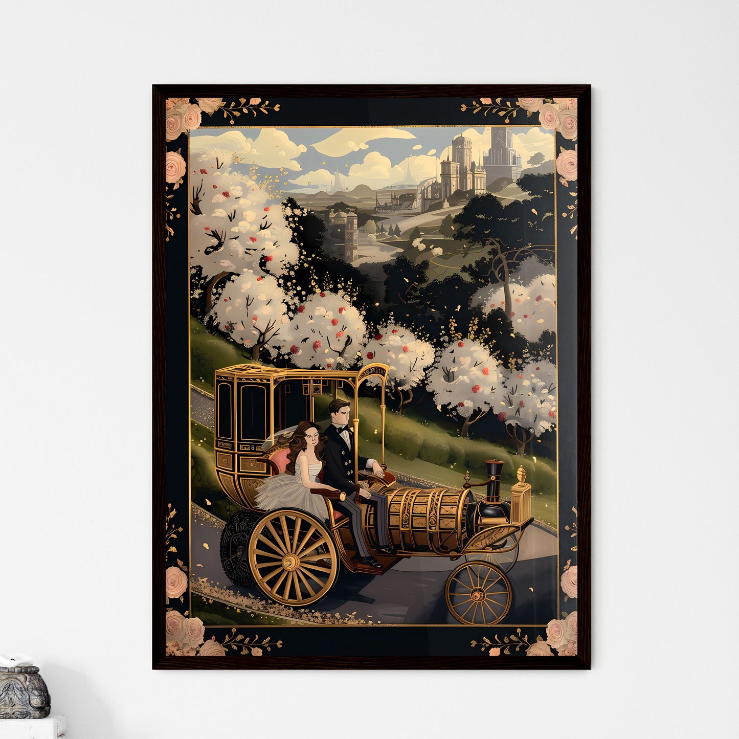Luxurious Carriage with Gold Accents - Framed Art Print