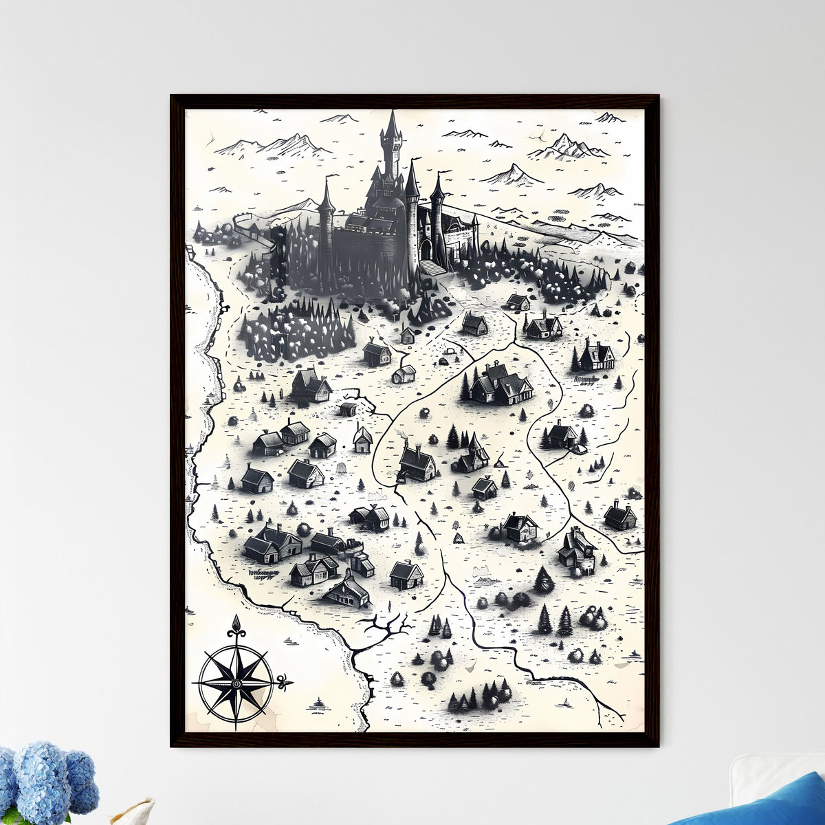 Fantasy map - Framed Art Print – HEBSTREIT
