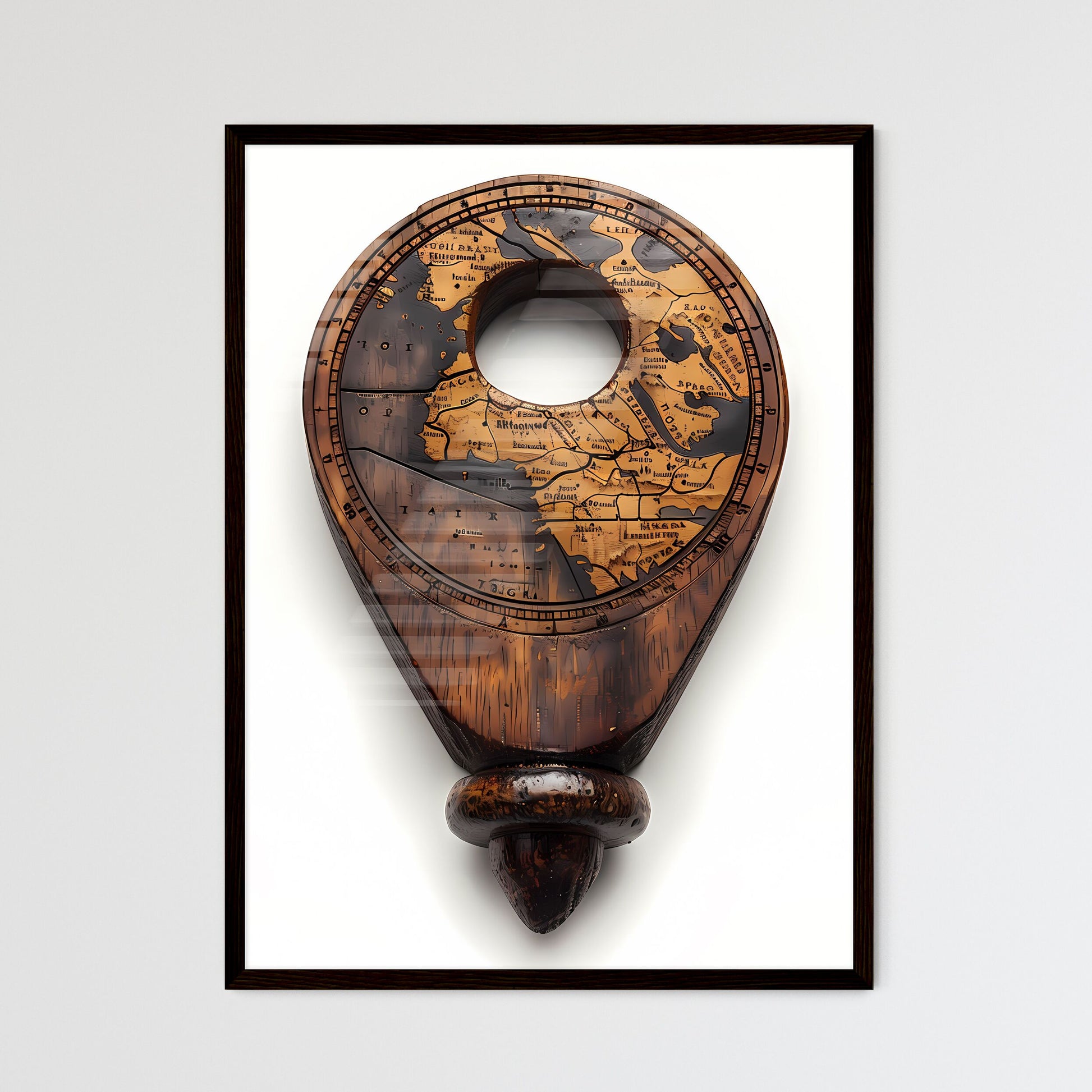 Intricate Medieval Map Marker Painting - Vib - Framed Art Print