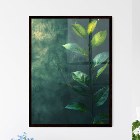 Vibrant Spring Greenery Painting on Negative - Framed Art Print