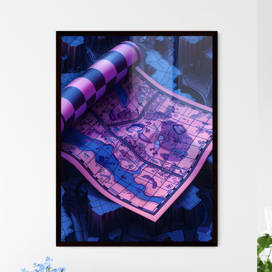 Vibrant Artistic Map Painting - Framed Art Print