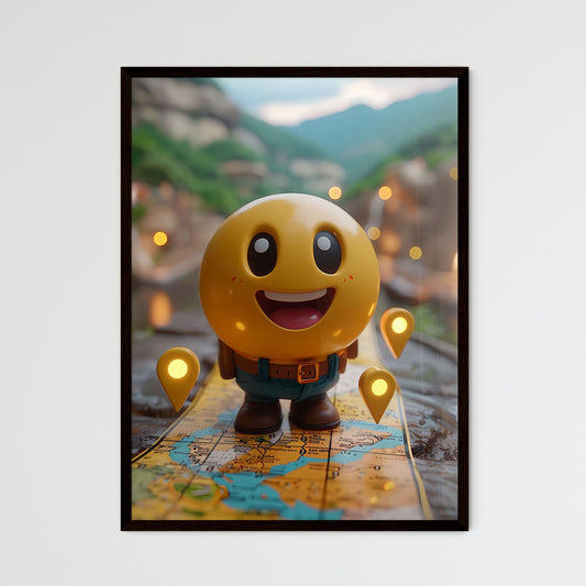 Playful 3D Map with Markers - Framed Art Print