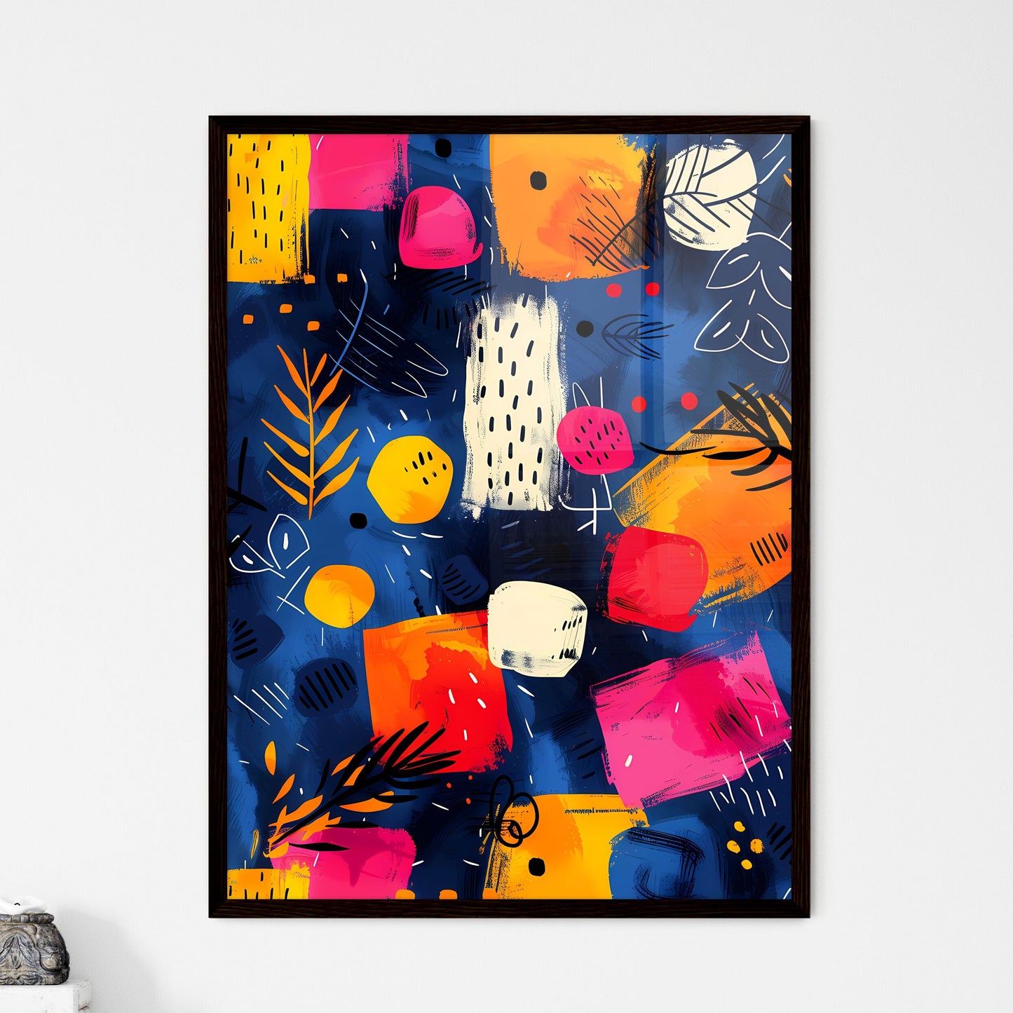 Colorful Seamless Abstract Doodle Pattern De - Framed Art Print