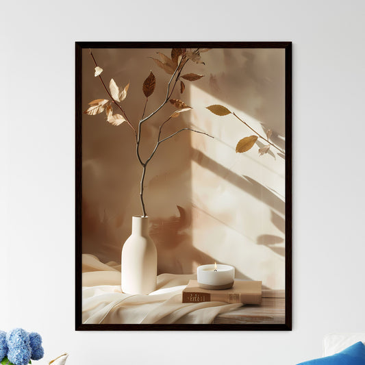 Abstract Still Life with Beige Vase - Framed Art Print